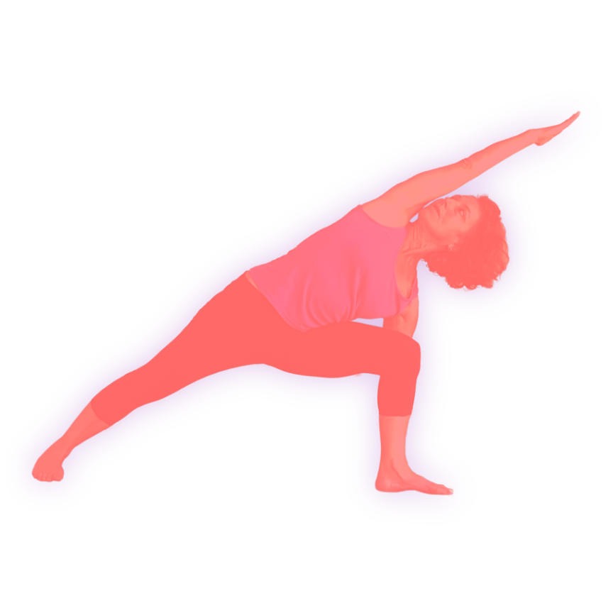 Posture debout de yoga Iyengar Uttita Parsvakonasana